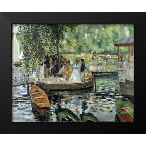 La Grenouillere Black Modern Wood Framed Art Print by Renoir, Pierre-Auguste