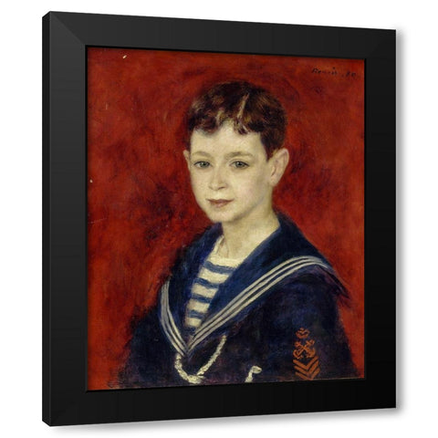 Fernand Halphen as a Boy Black Modern Wood Framed Art Print by Renoir, Pierre-Auguste