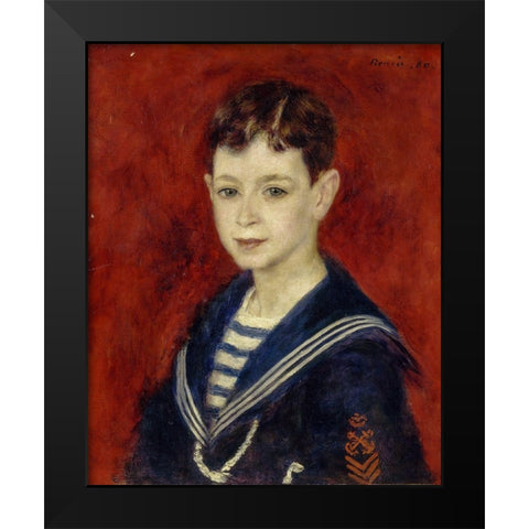 Fernand Halphen as a Boy Black Modern Wood Framed Art Print by Renoir, Pierre-Auguste
