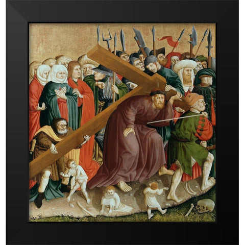 Jesus Christ Bearing the Cross Black Modern Wood Framed Art Print by Multscher, Hans