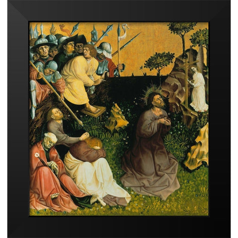Christ on the Mount of Olives Black Modern Wood Framed Art Print by Multscher, Hans