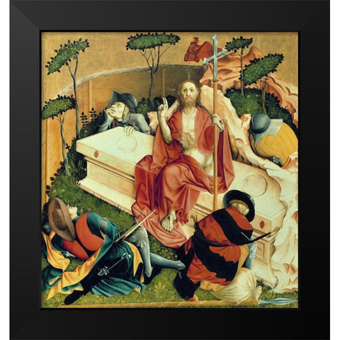 The Resurrection of Jesus Christ Black Modern Wood Framed Art Print by Multscher, Hans