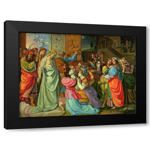 The Parable of Wise and Foolish VirginsÂ  Black Modern Wood Framed Art Print by Cornelius, Peter von