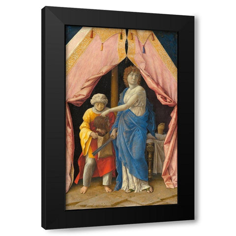 Judith with the Head of Holofernes Black Modern Wood Framed Art Print by Mantegna, Andrea