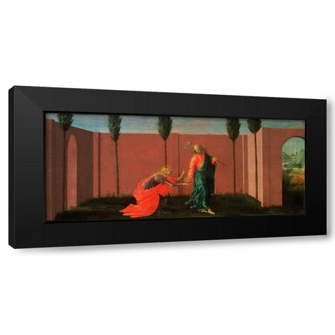 Noli Me Tangere Black Modern Wood Framed Art Print with Double Matting by Botticelli, Sandro