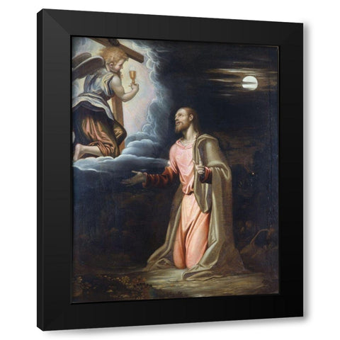 Christ in the Garden Black Modern Wood Framed Art Print with Double Matting by Peterzano, Simone