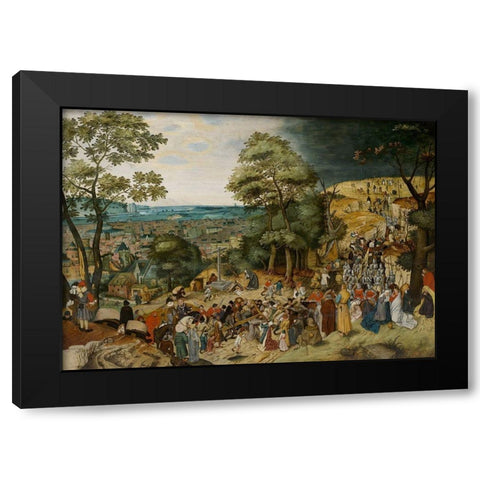 Christ Carrying the Cross Black Modern Wood Framed Art Print by Brueghel, Pieter
