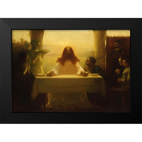 Christ and the Pilgrims at Emmaus Black Modern Wood Framed Art Print by Dagnan-Bouveret, Pascal
