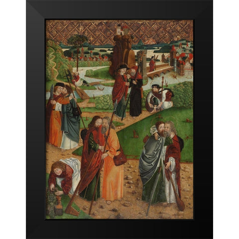 The Apostles Farewell Black Modern Wood Framed Art Print by Master SH