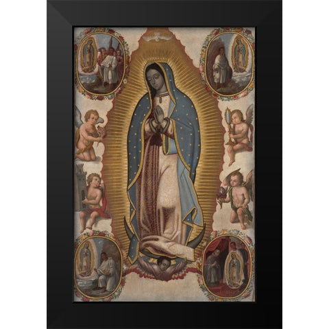 Virgin of Guadalupe Black Modern Wood Framed Art Print by Unknown