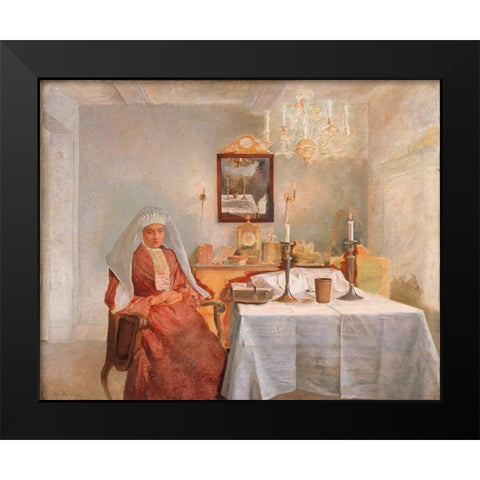 Friday Evening Black Modern Wood Framed Art Print by Kaufmann, Isidor