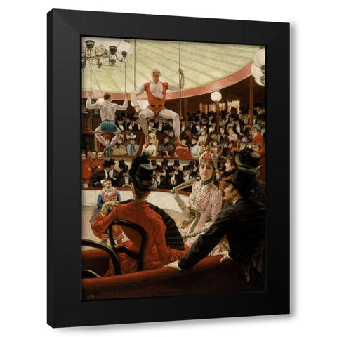 Women of Paris, The Circus Lover Black Modern Wood Framed Art Print by Tissot, James