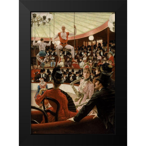 Women of Paris, The Circus Lover Black Modern Wood Framed Art Print by Tissot, James