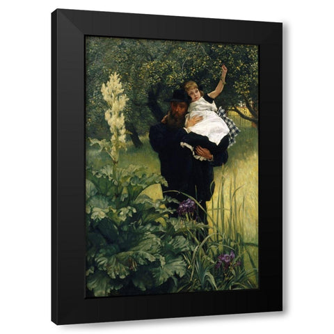 The Widower Black Modern Wood Framed Art Print with Double Matting by Tissot, James