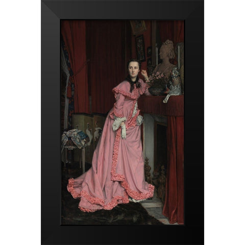Portrait of Marquise de Miramon Black Modern Wood Framed Art Print by Tissot, James