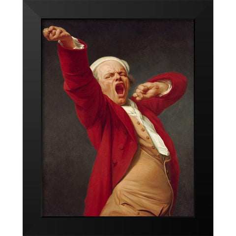 Self-Portrait, Yawning Black Modern Wood Framed Art Print by Ducreux, Joseph