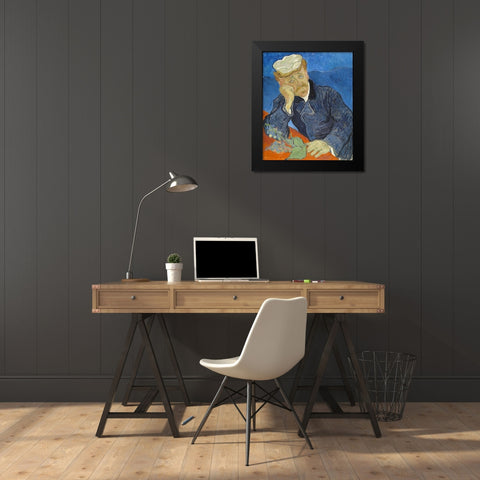 Dr Paul Gachet Black Modern Wood Framed Art Print by van Gogh, Vincent