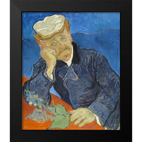 Dr Paul Gachet Black Modern Wood Framed Art Print by van Gogh, Vincent