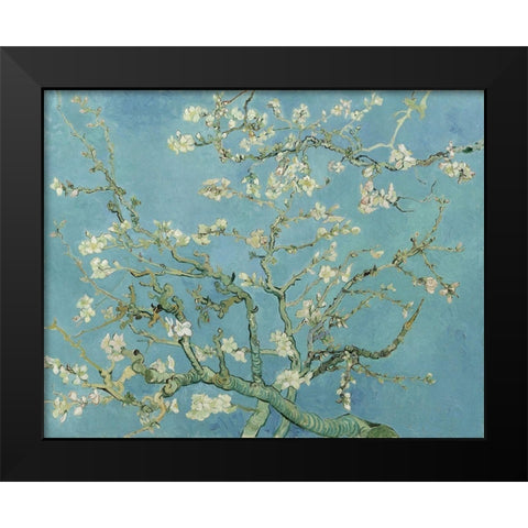 Almond blossom Black Modern Wood Framed Art Print by van Gogh, Vincent