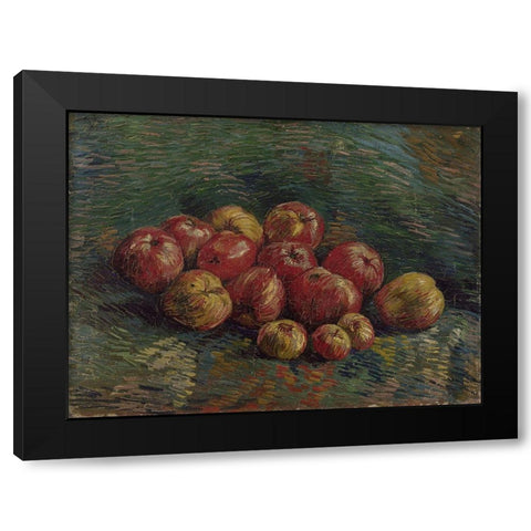 Apples Black Modern Wood Framed Art Print with Double Matting by van Gogh, Vincent