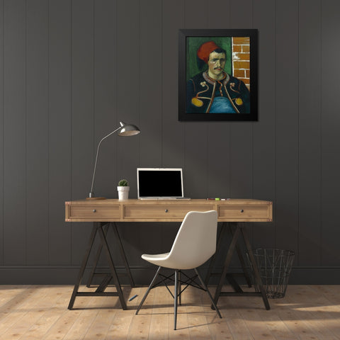 The Zouave Black Modern Wood Framed Art Print by van Gogh, Vincent