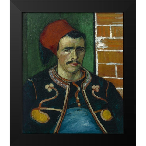 The Zouave Black Modern Wood Framed Art Print by van Gogh, Vincent