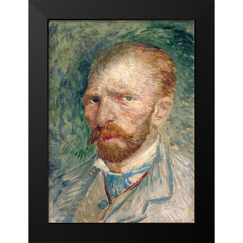 Self-portrait Black Modern Wood Framed Art Print by van Gogh, Vincent