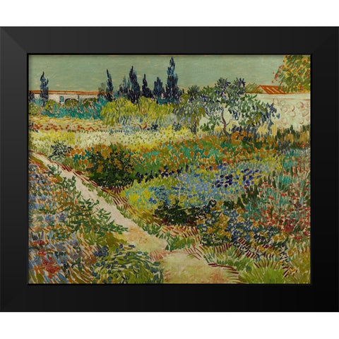 Garden at Arles Black Modern Wood Framed Art Print by van Gogh, Vincent