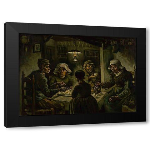The potato eaters Black Modern Wood Framed Art Print with Double Matting by van Gogh, Vincent