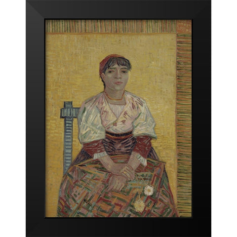 The Italian Woman Black Modern Wood Framed Art Print by van Gogh, Vincent