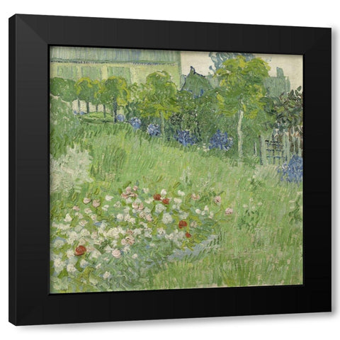 Daubignys garden Black Modern Wood Framed Art Print with Double Matting by van Gogh, Vincent