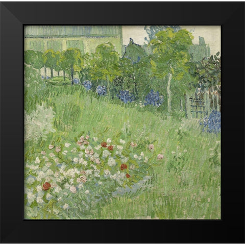 Daubignys garden Black Modern Wood Framed Art Print by van Gogh, Vincent