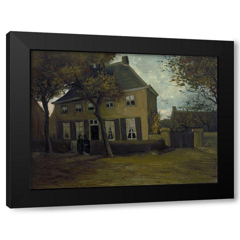 The vicarage at Nuenen Black Modern Wood Framed Art Print by van Gogh, Vincent