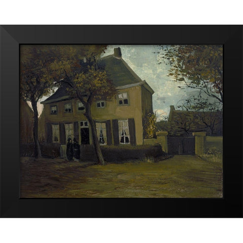 The vicarage at Nuenen Black Modern Wood Framed Art Print by van Gogh, Vincent