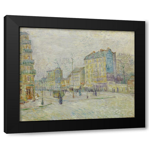 Boulevard de Clichy Black Modern Wood Framed Art Print by van Gogh, Vincent