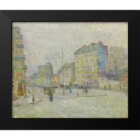 Boulevard de Clichy Black Modern Wood Framed Art Print by van Gogh, Vincent