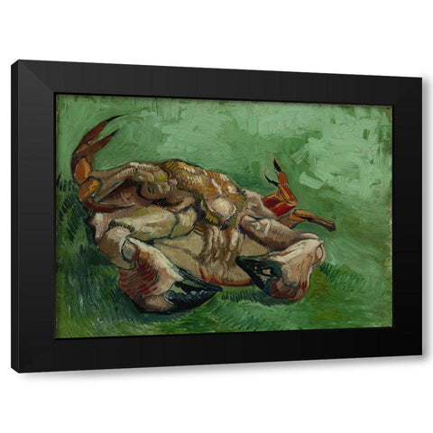 A crab on its back Black Modern Wood Framed Art Print by van Gogh, Vincent