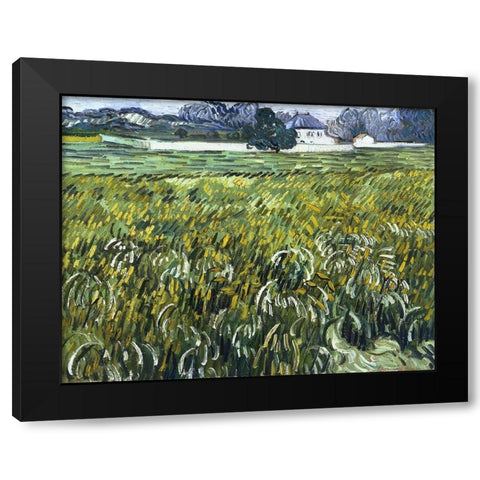 House at Auvers Black Modern Wood Framed Art Print with Double Matting by van Gogh, Vincent