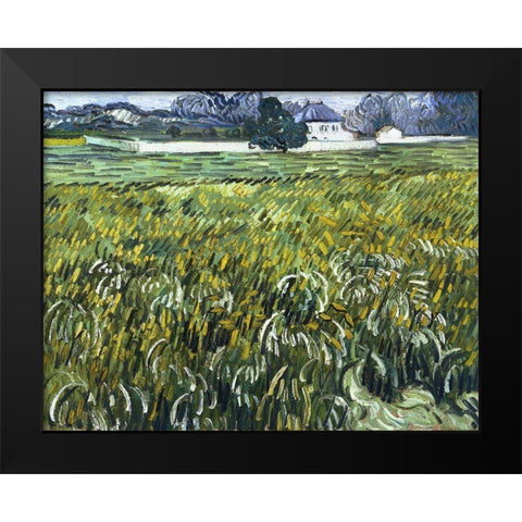House at Auvers Black Modern Wood Framed Art Print by van Gogh, Vincent
