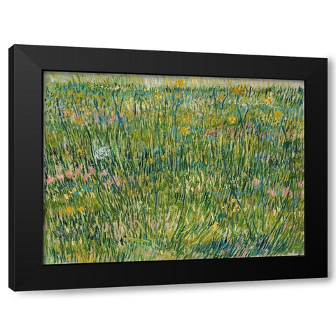 Patch of grass Black Modern Wood Framed Art Print with Double Matting by van Gogh, Vincent