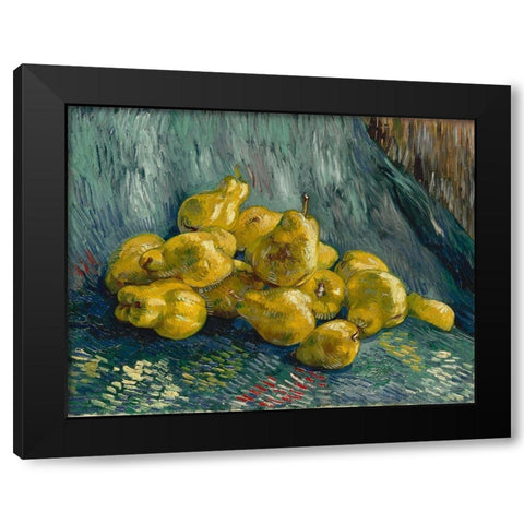 Still Life with Quinces Black Modern Wood Framed Art Print by van Gogh, Vincent