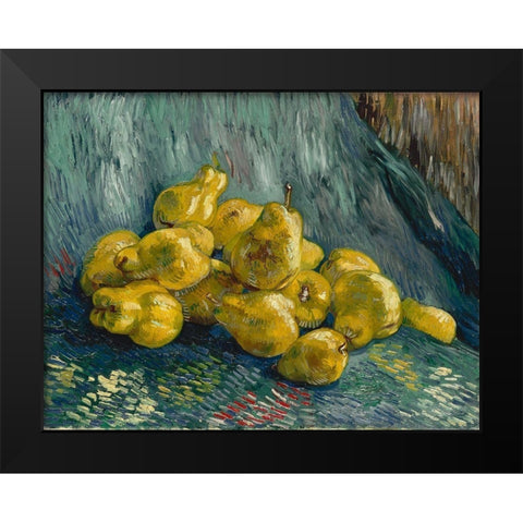 Still Life with Quinces Black Modern Wood Framed Art Print by van Gogh, Vincent