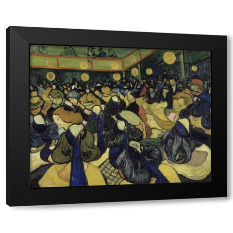 The Dance Hall in Arles Black Modern Wood Framed Art Print by van Gogh, Vincent