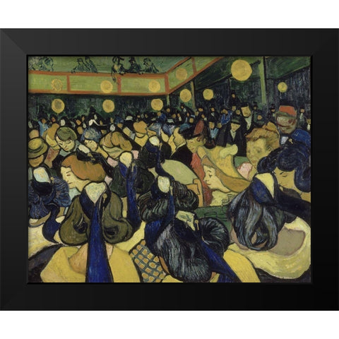 The Dance Hall in Arles Black Modern Wood Framed Art Print by van Gogh, Vincent