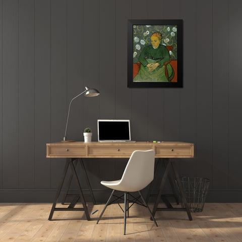 Portrait of Madame Roulin Black Modern Wood Framed Art Print by van Gogh, Vincent