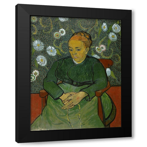 Portrait of Madame Roulin Black Modern Wood Framed Art Print by van Gogh, Vincent