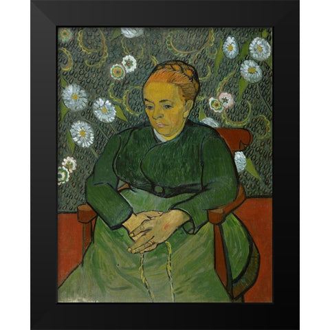 Portrait of Madame Roulin Black Modern Wood Framed Art Print by van Gogh, Vincent