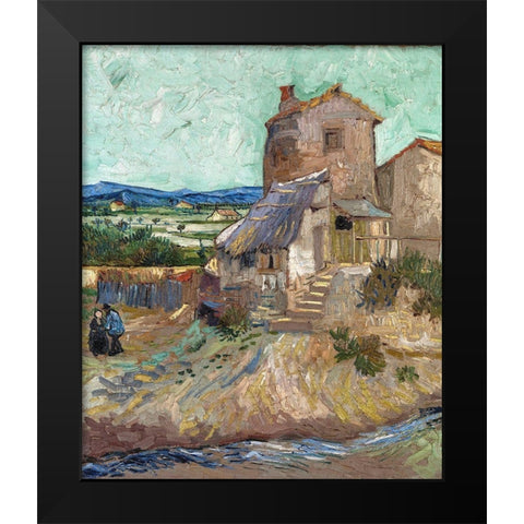 The Old Mill Black Modern Wood Framed Art Print by van Gogh, Vincent