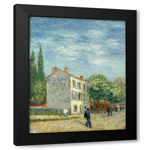 The restaurant Rispal in Asnieres Black Modern Wood Framed Art Print with Double Matting by van Gogh, Vincent