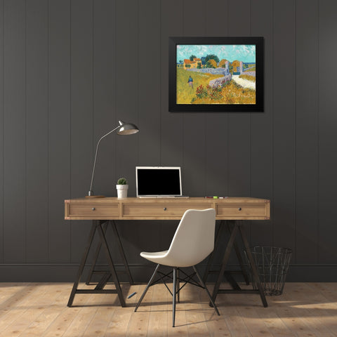 Farmhouse in Provence Black Modern Wood Framed Art Print by van Gogh, Vincent